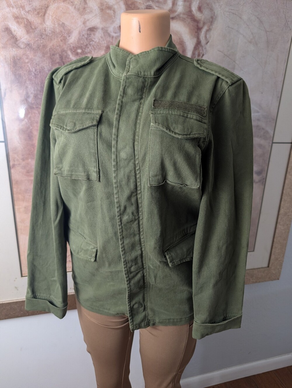 Anine Bing Olive Green Military Field Jacket Size M
